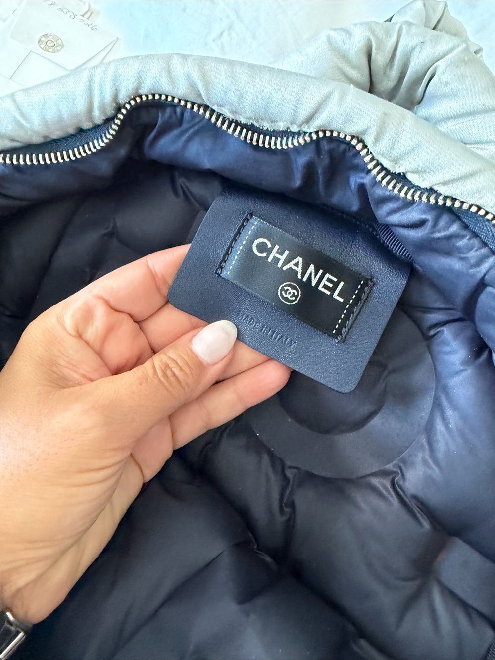 CHANEL Black and Silver Quilted Puffer Backpack - Picture 4 of 7